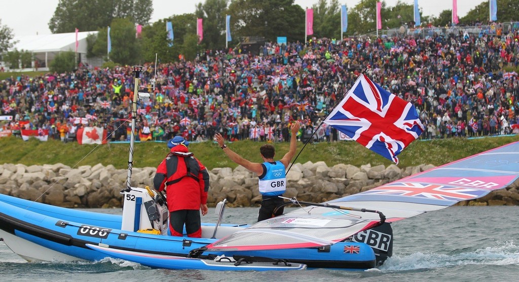 RSX Medal Race - Nick Dempsey - London 2012 Olympic Games © Richard Langdon /Ocean Images http://www.oceanimages.co.uk